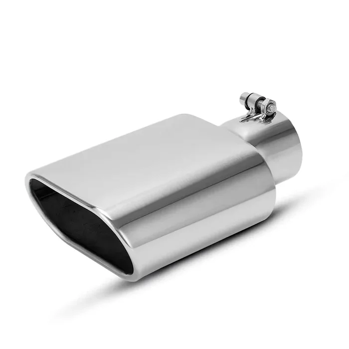 Autosaver88 Square Exhaust Tip 2.5 Inch Inlet, 2.5‘‘ Inlet 3‘‘X5.5‘‘ Outlet 9‘‘ Long Chrome-Plated Stainless Steel Rectangle Exh