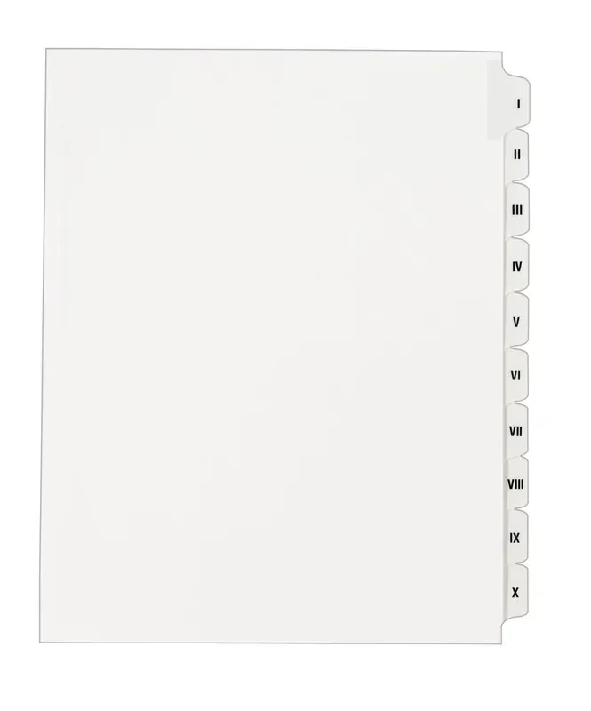 Avery Collated Legal Dividers, Letter Size, I – X Tab Set (82319)
