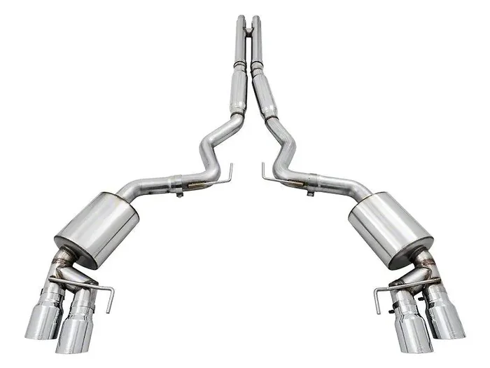 AWE 3015-42100 2015-2017 Mustang Touring Edition Catback Quad Outlet (Chrome Silver Tips -MPC Valance)