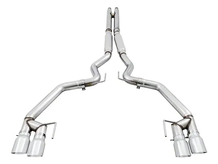 AWE 3020-42062 2015-2017 Mustang Track Edition Catback Quad Outlet (Chrome Silver Tips -MPC Valance)