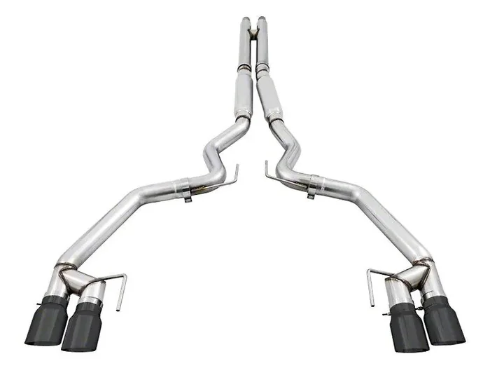 AWE 3020-43068 2015-2017 Mustang Track Edition Catback Quad Outlet (Diamond Black Tips -GT350 Valance)