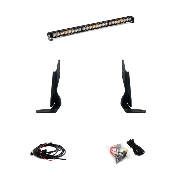 Baja Designs S8 30-Inch Led Bar Grille Light Kit For Chevy Sierra 2500Hd/3500Hd 2020-22 Truck (Driving/Combo; Clear)