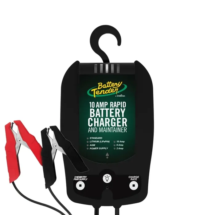 Battery Tender 10 Amp 12V Battery Charger And Maintainer – Automotive Switchable 10 Amp / 6 Amp / 2 Amp – Selectable Chemistry Standard Lithium Agm – Cars Suvs Trucks – 022-0229-Dl-Wh