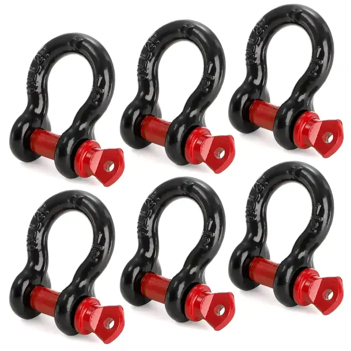 Bekith 6 Pack 1/2‘‘ D Ring Shackle 2.0 Ton (4,000 Lbs) Capacity With Screw Pin Heavy Duty Shackles For Tow Strap, Winch, Off-Roa