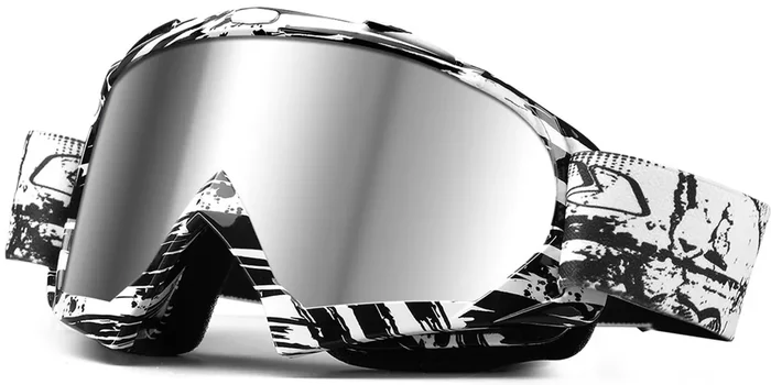 Beyisi Dirt Bike Goggles Motorcycle Gear Atv Riding Motocross Dirtbike 4-Wheeler Goggles Accessories Ski Goggles Fit Over The Glasses Uv400 Protection Dust Shatterproof For Men Women (Silver Lens)