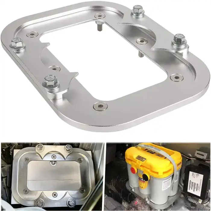 Billet Aluminum Battery Pallet – Trunk Battery Hold Down Bracket Perfectly Compatible With Racing Trunk Optima Batteries Tray Blue Yellow Red Top 34M D34M D34 D34/78 34 34/78