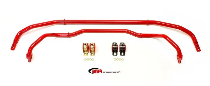 BMR SB039R 2013-2015 5th Gen Camaro Sway Bar Kit With Bushings, Front (SB038) And Rear (SB033) (Red)