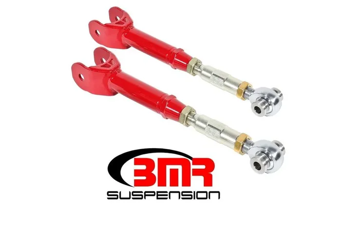 BMR TCA060R 2016-2020 6th Gen Camaro Lower Trailing Arms, On-car Adjustable, Rod Ends (Red)