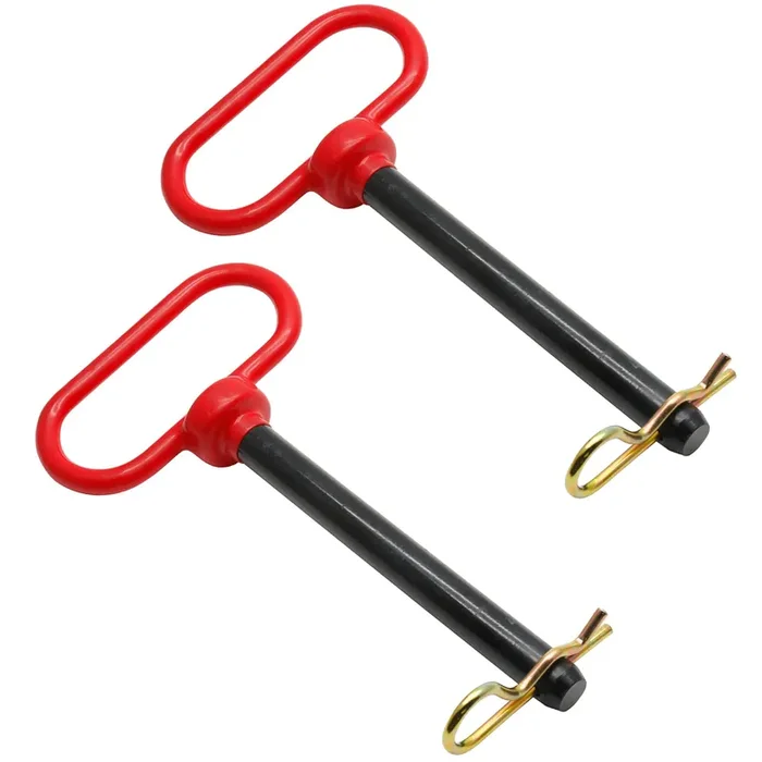 Bonsicoky 2Pcs Tractor Towing Hitch Pin And Clip, 5/8 X 6 Inch Trailer Gate Pin For Towing Tractor, Rv, Truck, Boat, Car – Red H