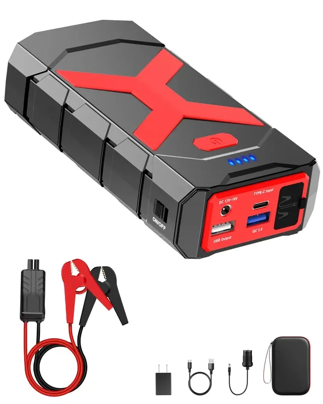BooKoo 2000A Battery Jump Starter, 20000mAh Power Bank, Smart Jumper Cables for Trucks up to 8.0L Gas/6.5L Diesel