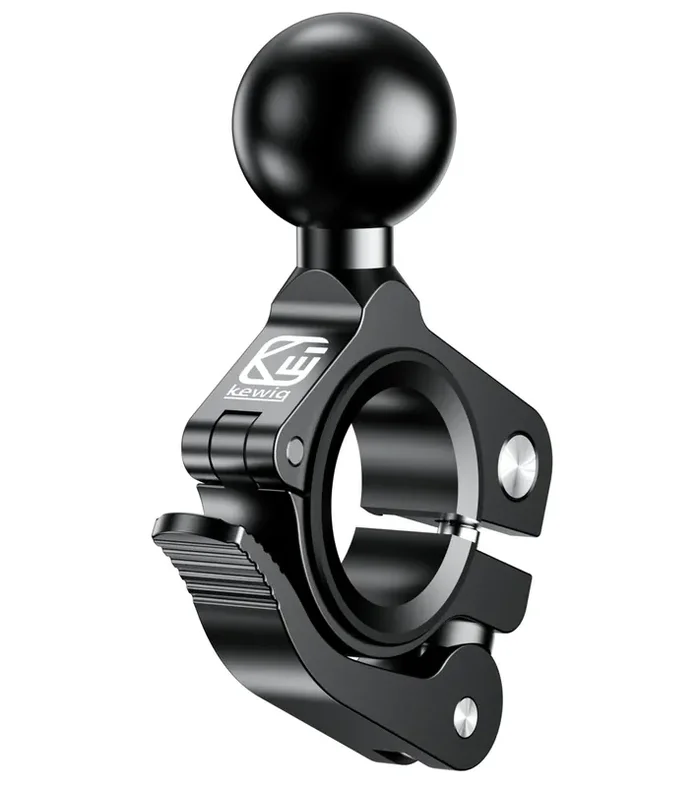 Brcovan Handlebar Clamp Mount With 1‘‘ Tpu Ball Compatible With Ram Mounts Double Socket Arm Fit Rail 0.5‘‘ 0.87‘‘ 1‘‘ 1.26‘‘ Tool-Free Installation, Aluminum Material, Cnc Processing (Black)