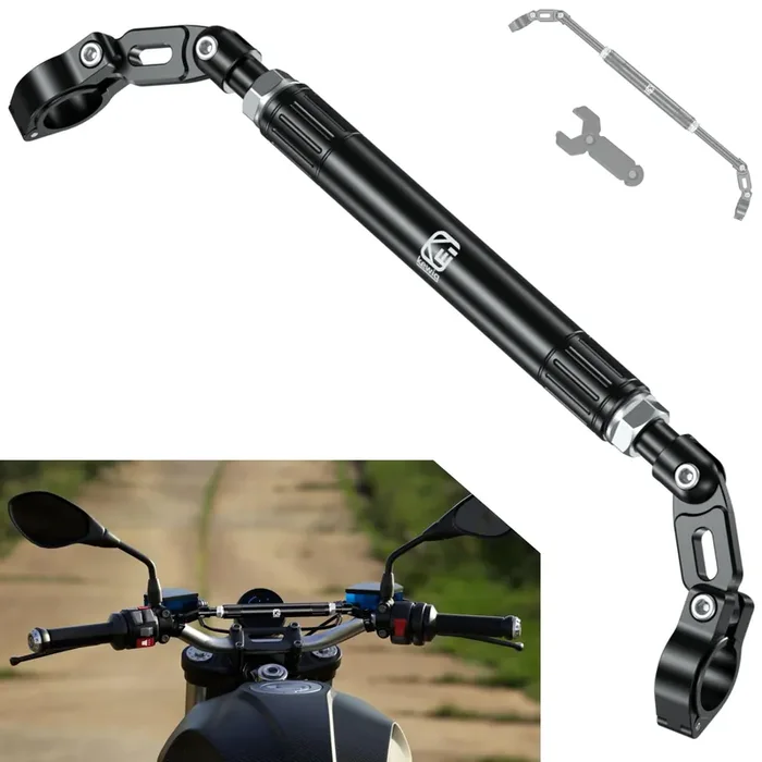 Brcovan Motorcycle Cross Bar, Aluminum Alloy, Length Adjustable, Motorcycle Handlebar Extender Extension, Motorcycle Balance Bar Reinforce Lever Fit For Handlebars 22Mm In Diameter