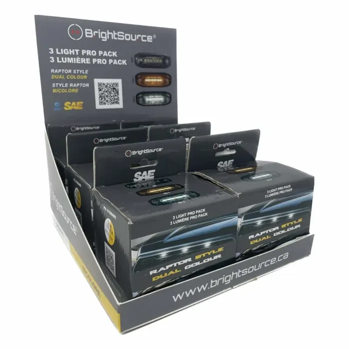 BrightSource Amber / White Raptor Style LED Marker Light – Dealer 6 Pack S1SMAW36