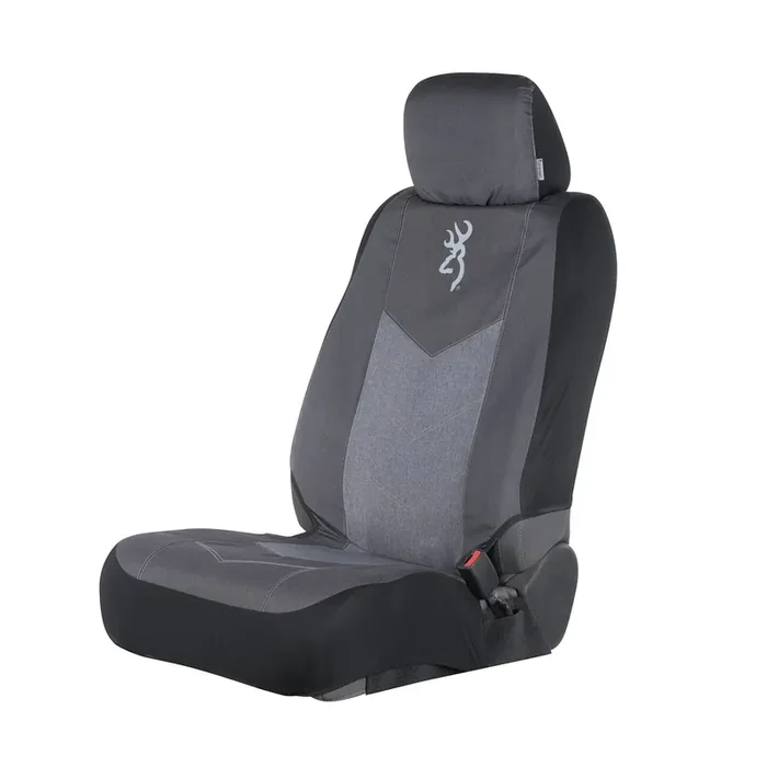 Browning Universal Front And Bench Seat Covers, Water Resistant For Car, Truck, And Suv, Chevron (Heather Black)