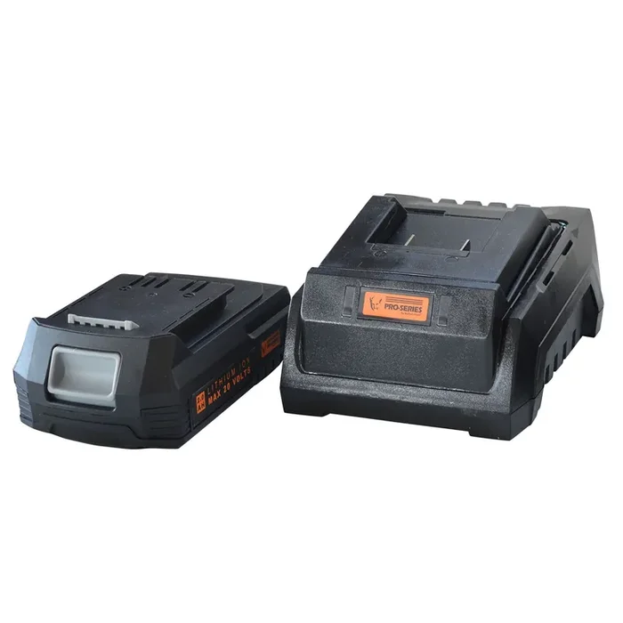 Buffalo Tools 20V Lithium Ion Rechargeable Battery & Quick Charger – Grey/Black, Compact Size 9.5Lx5.2Wx4.4H