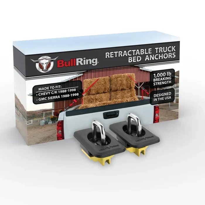 Bull Ring Raised Fit Classic Truck Bed Tie Down Anchors For 1988-1998 Chevy C/K, 1988-1998 Gmc Sierra (1 Pair)