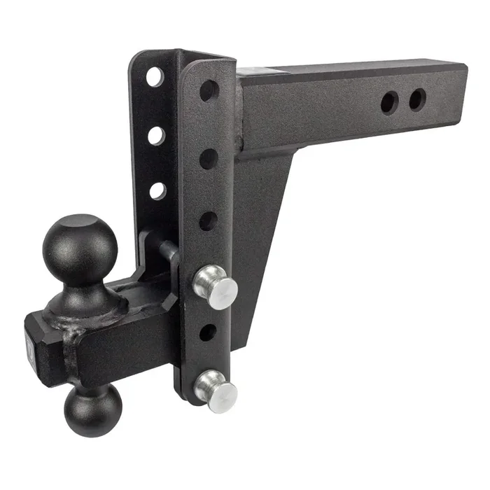 Bulletproof Hitches – 2.5‘ Adjustable Extreme Duty Trailer Hitch (36,000Lb. Rating) – 6‘ Drop/Rise With 2‘ And 2 5/16‘ Dual Ball – Powder Coat, Solid Steel, Corrosion-Resistant