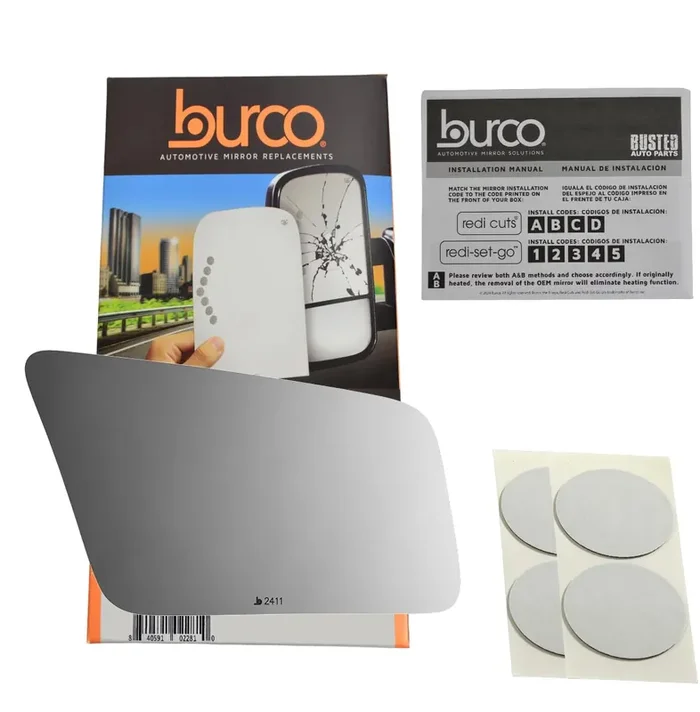 Burco 2411 Passenger Side Replacement Mirror Glass For 1979-1986 Ford Mustang, 1979-1986 Mercury Capri