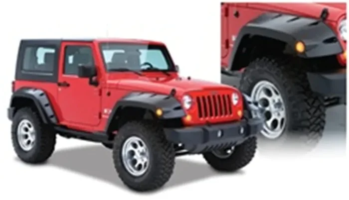 Bushwacker Max Coverage Pocket/Rivet Style Front Fender Flares 2-Piece Set, Black, Textured Finish 10045-02 Fits 2007-2018