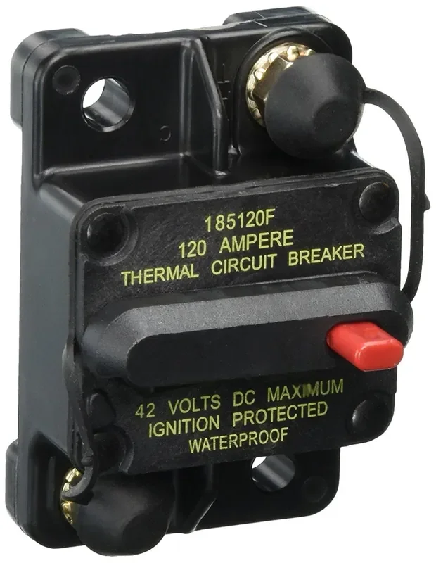 Bussmann Cb185-120 Waterproof High Amp Flush Mount Type Iii (3) Circuit Breaker (120 Amp), 1 Pack