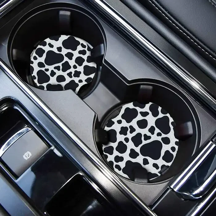 Car Coasters For Drinks Absorbent, Cute Car Coasters For Women & Man,Cup Holder Coasters For Your Car With Fingertip Grip, Auto