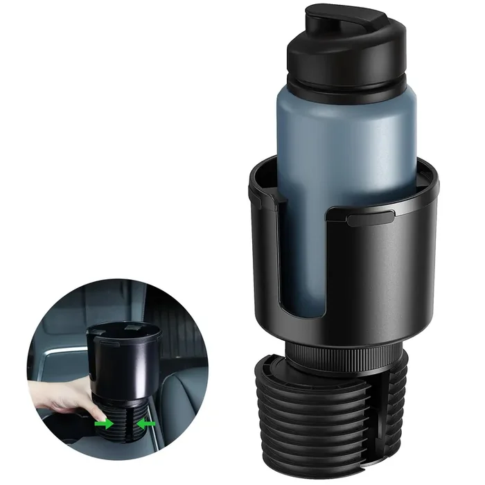 Car Cup Holder Expander, Cup Holder Expander For Car With Stretchable Rubber Base, Large Cup Holder Adapter Compatible With Yeti