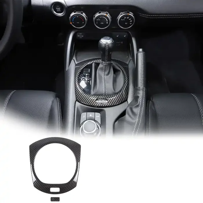 Car Interior Gear Shift Frame Trim Sticker For Mazda Mx-5 Nd 2015-2023 Center Console Panel Trim Cover Interior Accessories (Carbon Fiber)