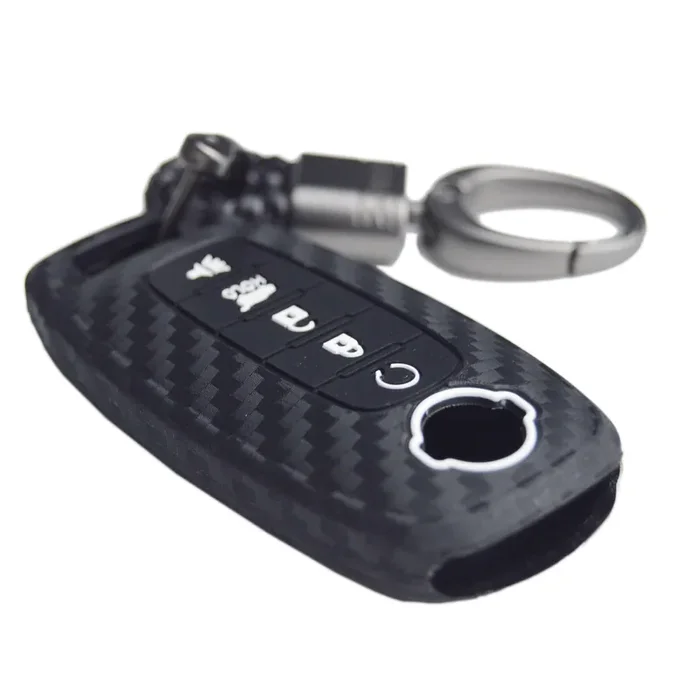 Carbon Silicone Key Fob Cover For Nissan Rogue Sl Ariya Fwd Pathfinder X-Trail Sentra Sr Sv Murano 2023 2024 2025 285E3-7La6A Smart Remote