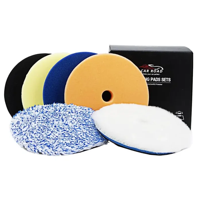 Carroad 5 Inch Buffing Sponge Pads – Drill Buffer Polisher Attachment Kit With Polishing Pads, Buffing Pads For Drill, Drill Pol