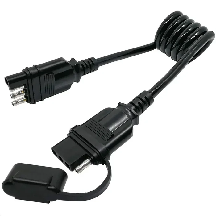 Carrofix Trailer 4-Wire Flat Extension Harness 28‘‘ Inches Flexible Coiled Cable With 4 Pin Male & Female Connector