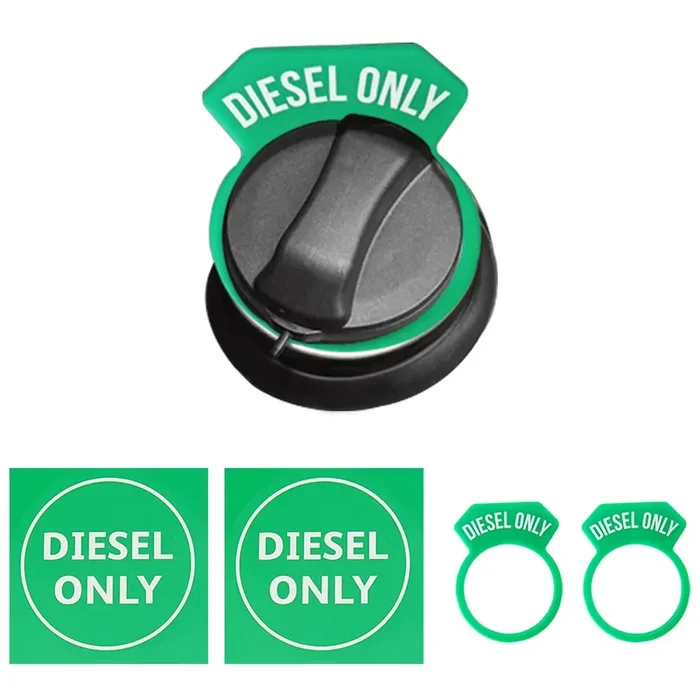 Carrotez Diesel Fuel Cap Silicone Ring 2Pcs With 2 Stickers, Gas Cap Truck Accessories Replacement Parts – Green
