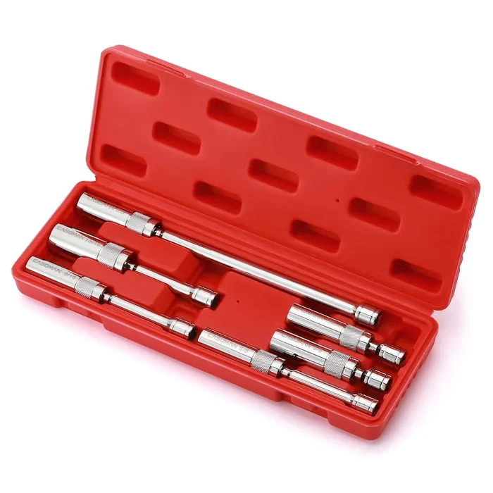 Casoman 6Pcs 3/8-Inch Drive Magnetic Swivel Spark Plug Socket Set, Include 9/16-Inch, 5/8-Inch, 13/16-Inch, 14Mm Socket, Length