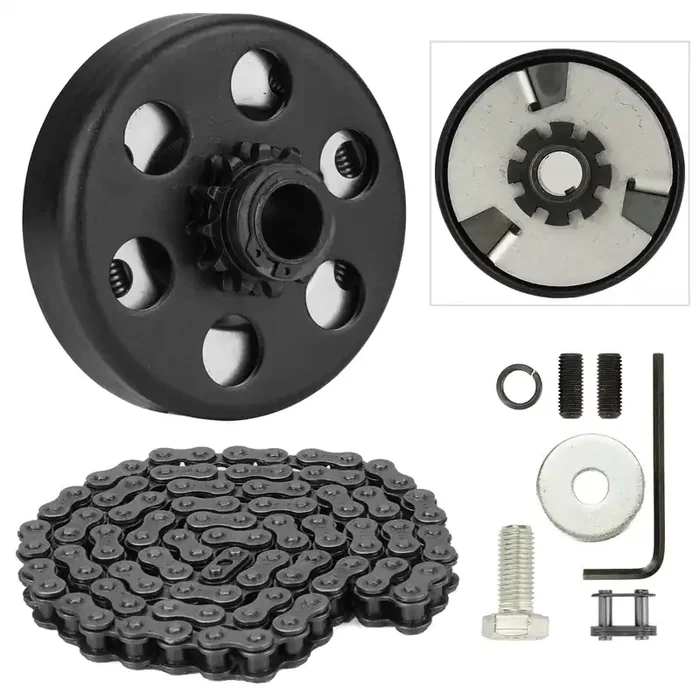 Centrifugal Clutch, Go Kart Clutch 3/4 Bore 12T With 35 Chain For Go Kart Minibike Honda Engines Gx160 Gx200 Gx140 Gx120 Gc160 Gc190, With 2Pcs Set Screws And 1Pc Connecting Link