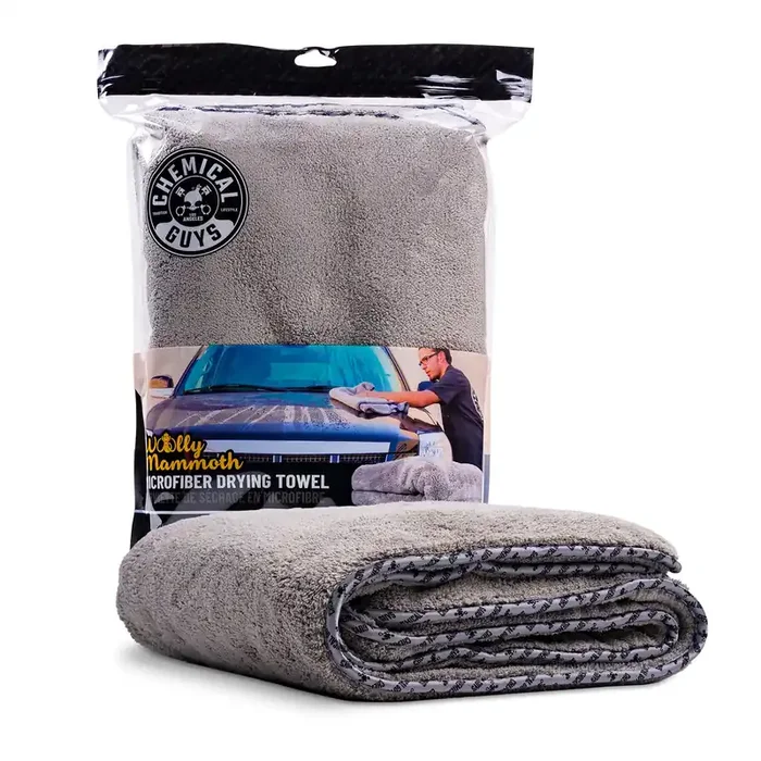 Chemical Guys Mic1995 Woolly Mammoth Large, Super Absorbent And Soft Microfiber Towels For Cars – 36‘‘ X 25‘‘ Gray, Ideal For Ca