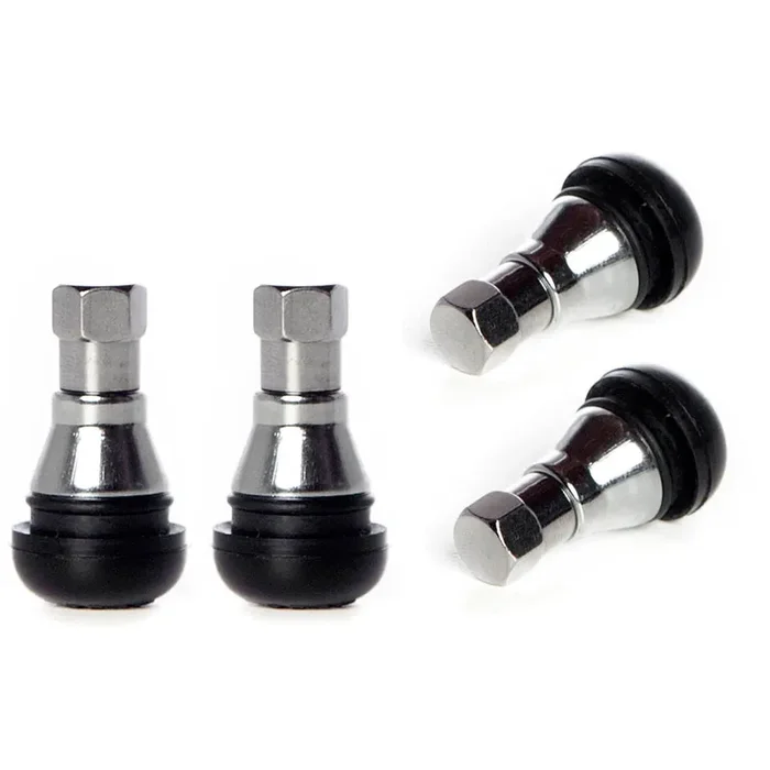 Circuit Performance Shorty Chrome Valve Stems Tr412 Tr-412 22Mm Low Profile (Set Of 4)
