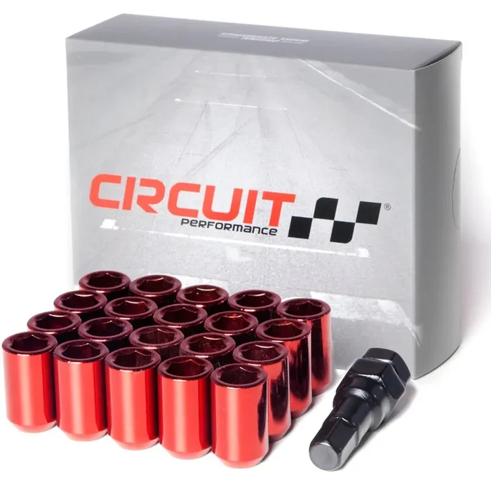 Circuit Performance Tuner Key Acorn Lug Nuts Red 12X1.25 Forged Steel (20Pc + Tool)