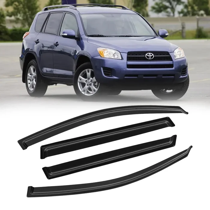 Cmvt Auto Window Visors For Toyota Rav4 2006-2012, Rain Guards Shields Vent Shade Deflector Dark Smoke 2007 2008 2009 2010 2011,