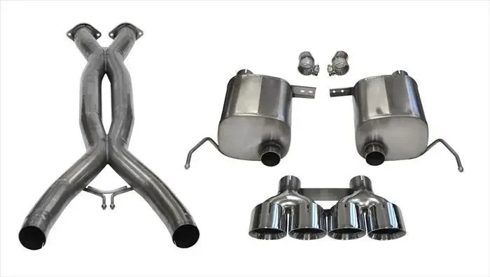 Corsa 14764CB 2.75″ Dual Rear Exit Sport Valveback Exhaust System with X-Pipe and 4.5″ Polished Tips (2014-2019 C7 Corvette )