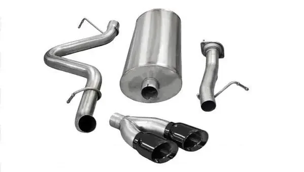 Corsa 14898BLK 3″ Single Side Exit Sport Catback Exhaust with 4.0″ Black Tips (2007-2010 Silverado / Sierra 167″ Wheelbase – Crew / Long)