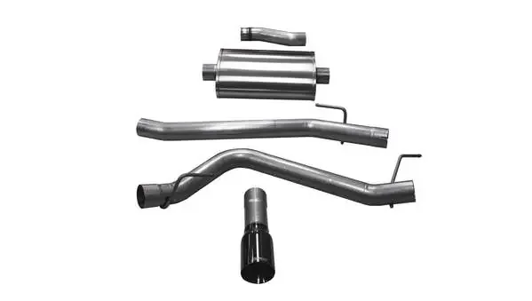 Corsa 21060BLK 2020 Jeep Gladiator 3.0″ Single Side Sport Cat-Back Exhaust with 4.0″ Dual Walled Straight cut Black PVD 3.0″ tips