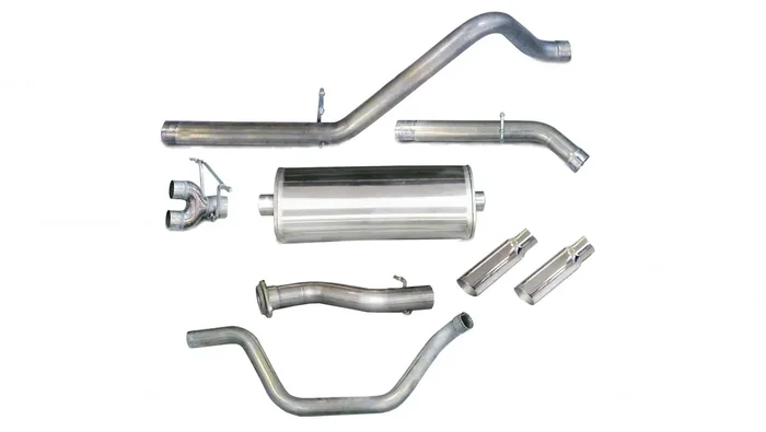 Corsa 24516 3″ Dual Rear Exit Sport Catback Exhaust with 4.0″ Polished Slash Cut Tips (2007-2009 Silverado / Sierra 143.5″ Wheelbase)