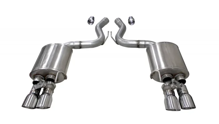 Corsa 3.0″ Cat-Back Exhaust HH-Pipe with 4.0″ Polished Quad Tips – Xtreme/Sport (2018-2023 Mustang GT w/ Valves) – 21002-14502