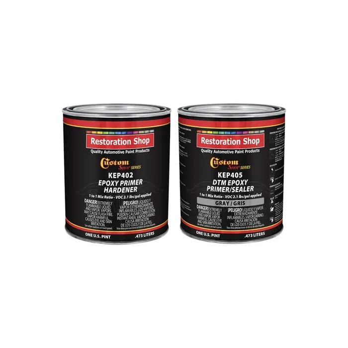 Custom Shop – Gray Epoxy Primer/Sealer 2.1 Voc (1 Quart Kit) Anti-Corrosive Dtm High-Performance Primer For Automotive And Industrial Use Kit = 1 Pint Epoxy Primer +1 Pint. Epoxy Hdr. (1-1 Mix)