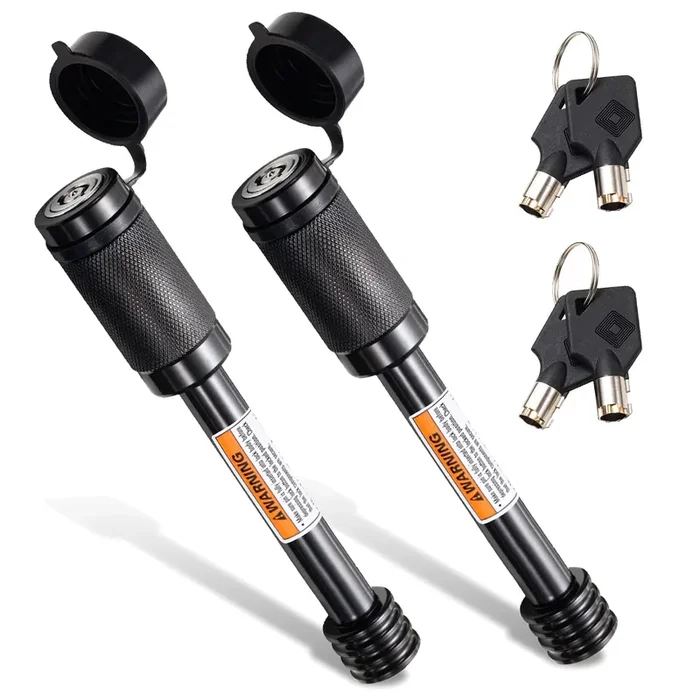 Czc Auto Trailer Hitch Receiver Lock Pin Keyed Alike 2 Pack 5/8 Inch Dia 4 Inch Super Extra Long Black Pin For Class Iii Iv Hitc