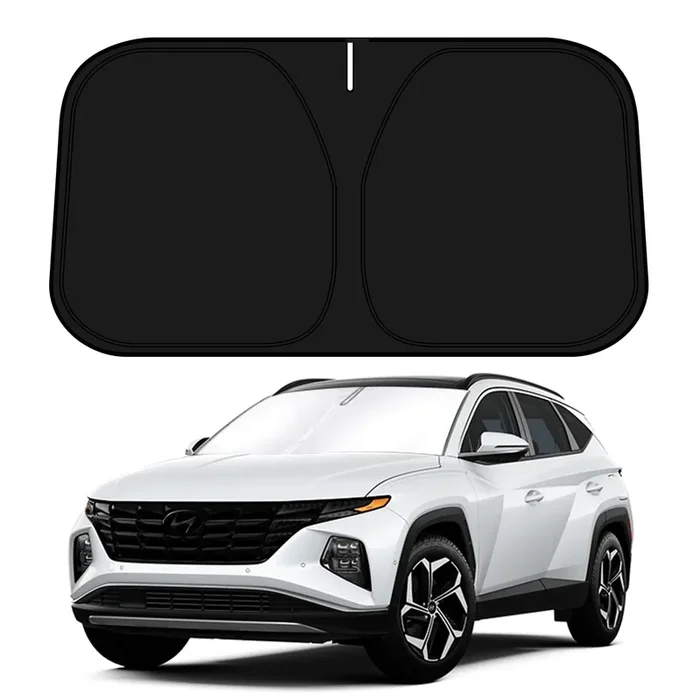 D-Lumina Windshield Sun Shade For 2022 2023 2024 Hyun-Dai Tucson Accessories, Front Window Sunshade Sun Visor Protector Block Uv Rays Heat, Foldable 2 Layers 210T Material