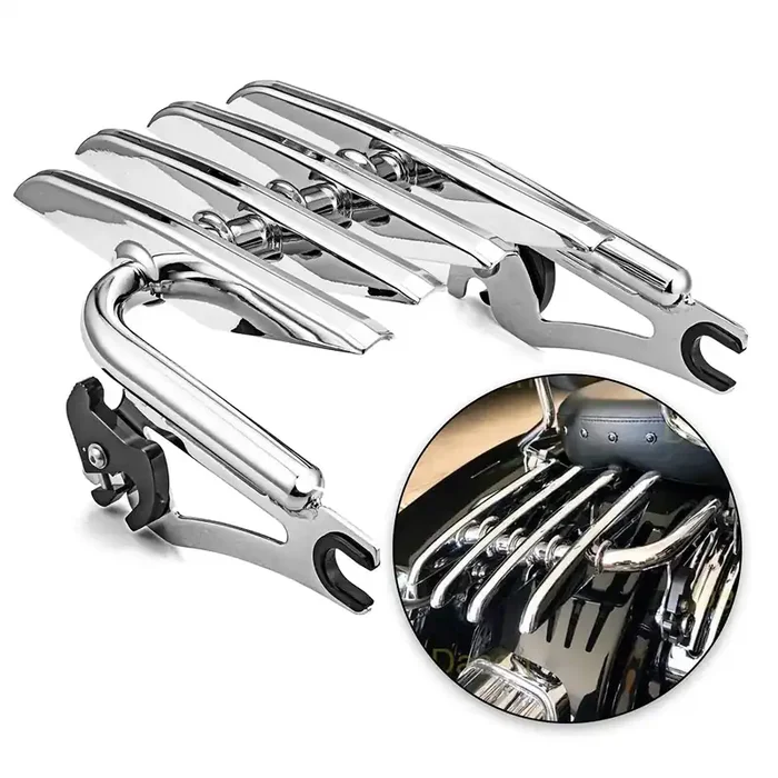 Dasen Chrome Mounting Stealth Luggage Rack Detachable Compatible With 2009-2024 Harley Davidson Touring Road King Electra Road Street Glide