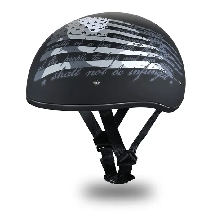 Daytona Helmets Half Skull Cap Motorcycle Helmet – Dot Approved [2Nd Amendment] [2Xs]