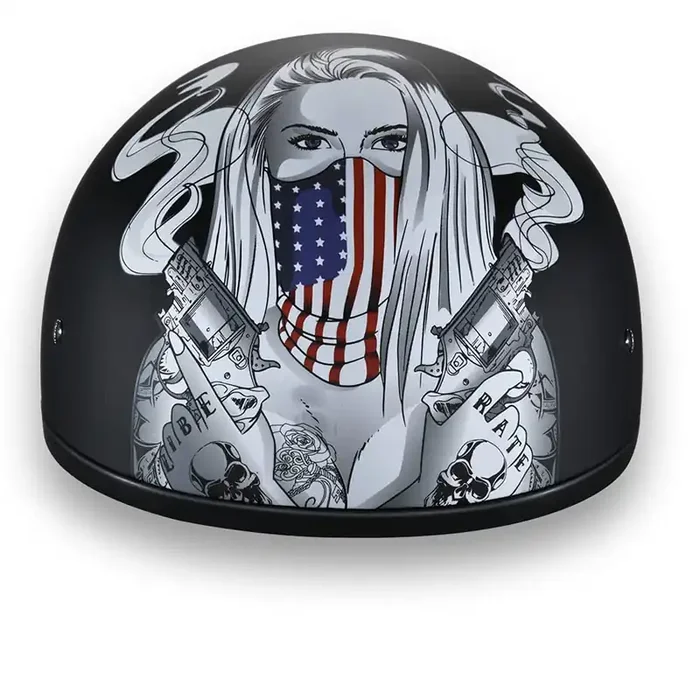 Daytona Helmets Half Skull Cap Motorcycle Helmet – Dot Approved [Make ‘Em Pay] [2Xl]