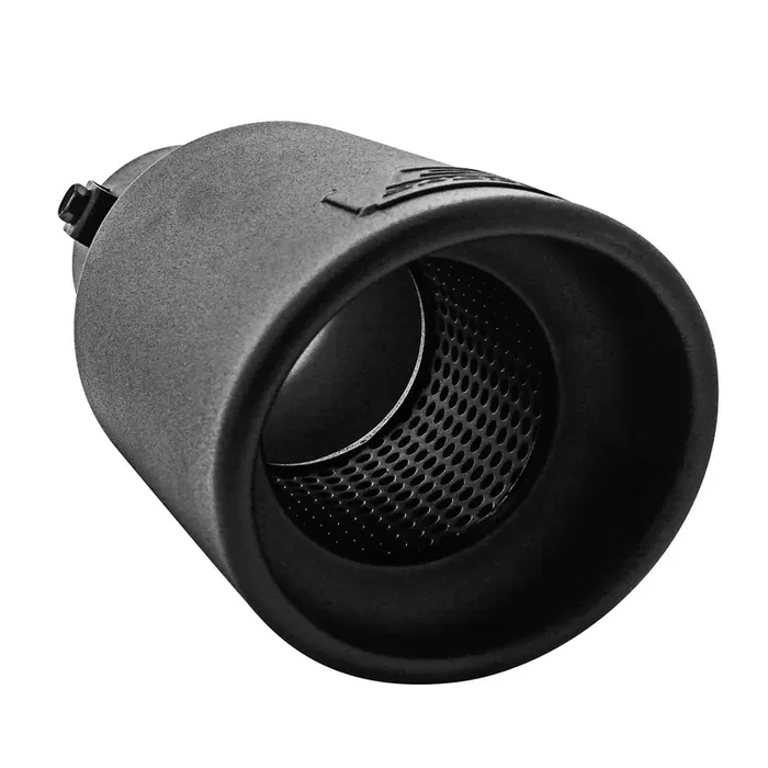 Dc Sports Ex-1012B Performance Bolt-On Resonated Muffler Slant Tip With Clamps And Adapters For Fitment On Most Cars, Sedans, And Trucks – Matte Black Powdercoat