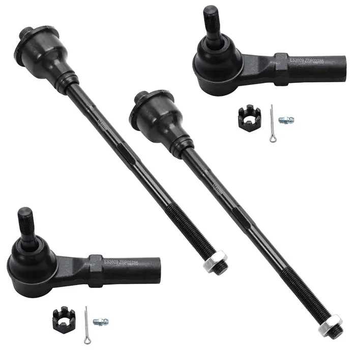 Detroit Axle – Front Tie Rods For Chevy Silverado Gmc Sierra Yukon Xl Suburban Avalanche 2500 3500 Hd Hummer H2, 4 Outer & Inner Tie Rod End Links Set Replacement